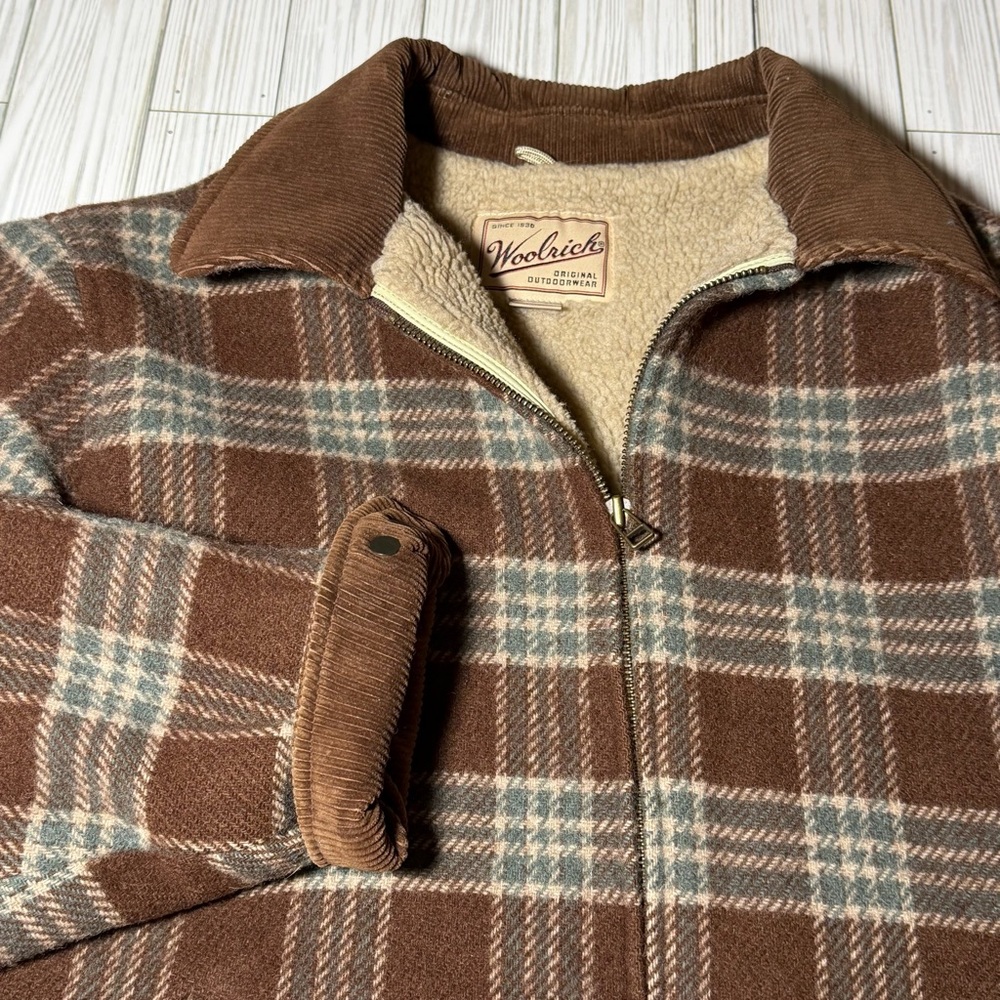 Vintage Y2K Woolrich Women’s Plaid Sherpa Lined Jacket Size Med Made in Mexico